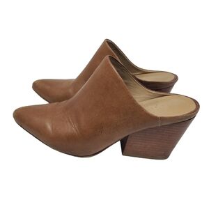 ABLE Global + Local Brown eather Pointed Toe‎ Heeled Mules Sz 6